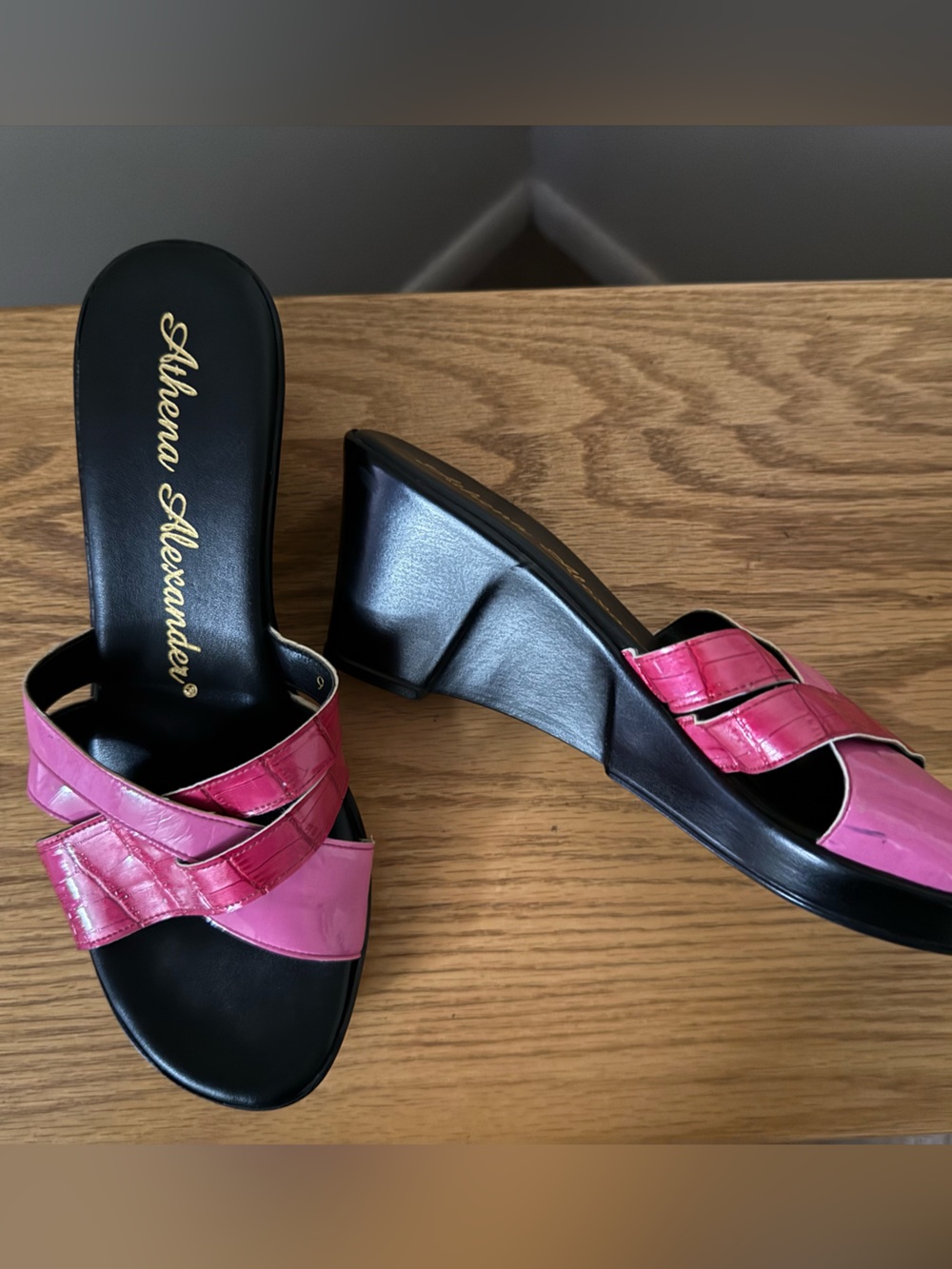 Athena Alexander Hot Pink Strappy Block Heel Sandals